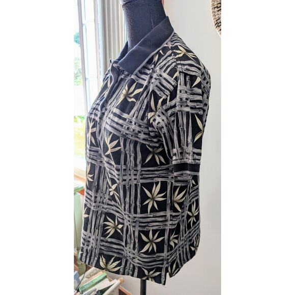 Women's Banana Bay Fine Resortwear Size Medium Hawaiian SS Polo Shirt Floral - Picture 4 of 6
